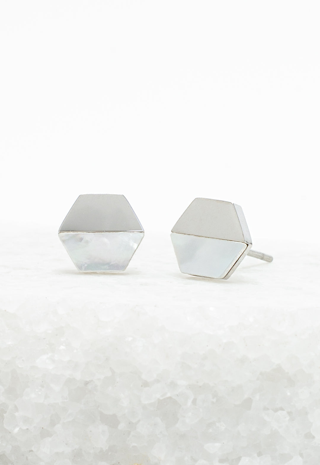 Dorothy Hexagon Shell Stud Earrings