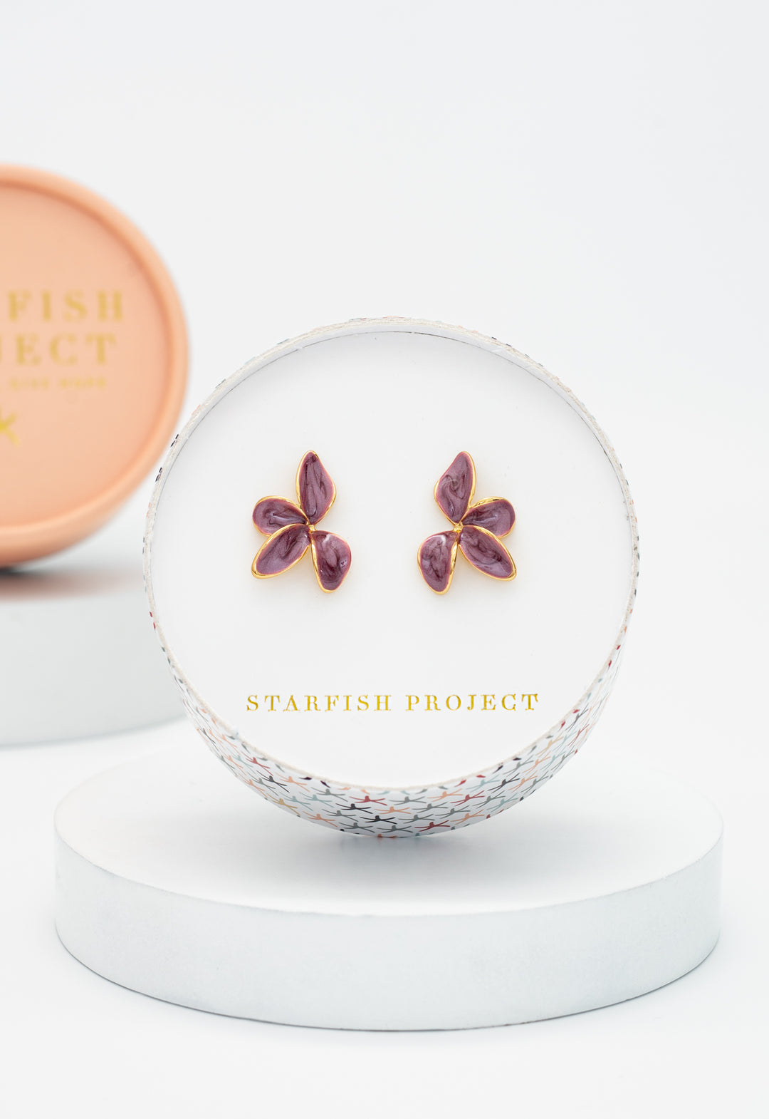 Poised Petal Earrings in Plum