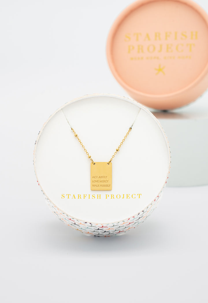 Act Justly Necklace in Gold