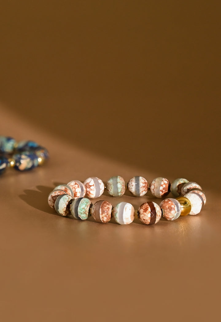 Maya Agate Bracelet in Earth Tones