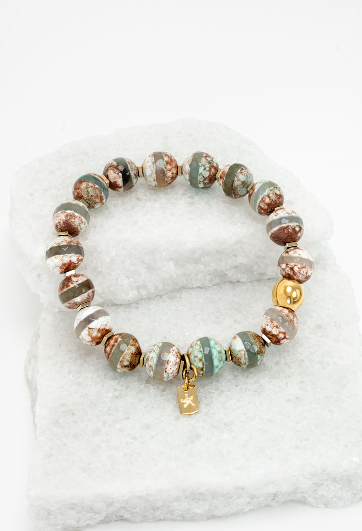Maya Agate Bracelet in Earth Tones