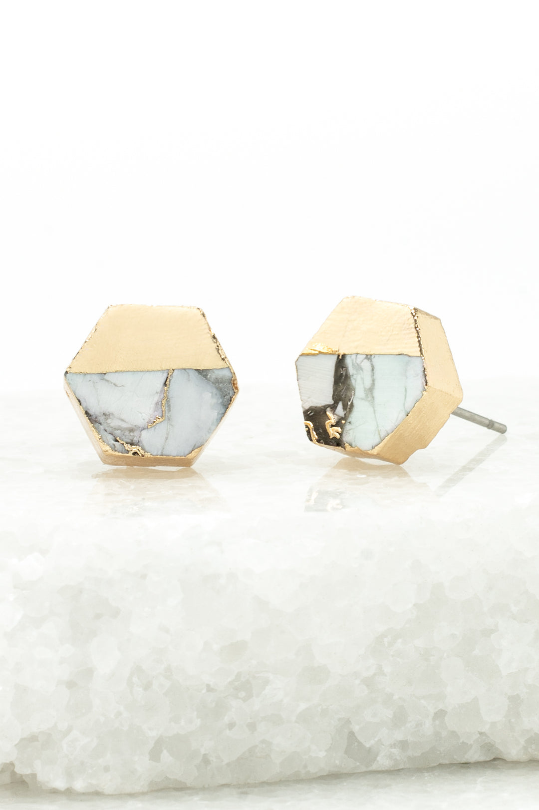 Oasis Studs – White Turquoise