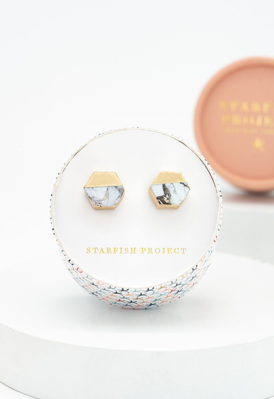 Oasis Studs – White Turquoise