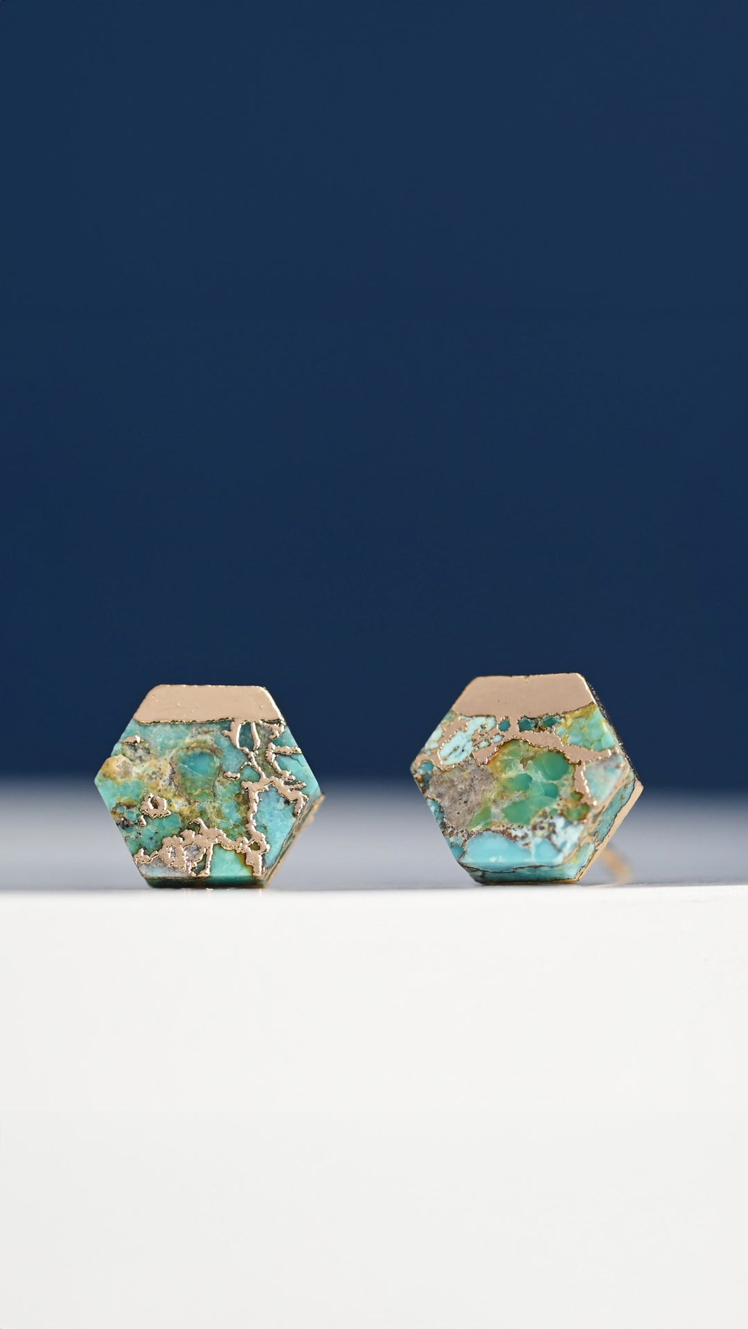Oasis Turquoise and Gold Studs