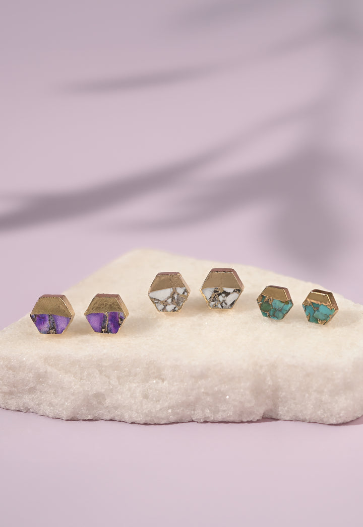 Canopy Stud Earrings – Royal Purple Emperor Stone