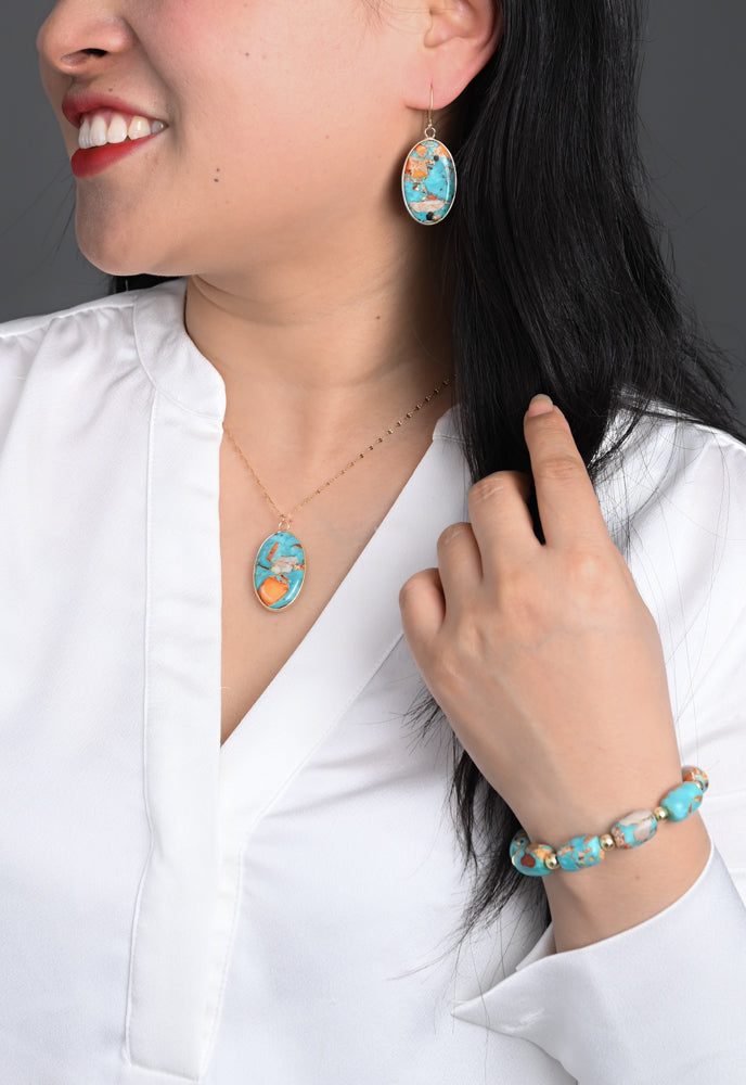 Sierra Bloom Turquoise Emperor Stone Earrings