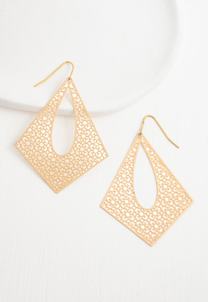 Everly Gold Filigree Dangle Earrings