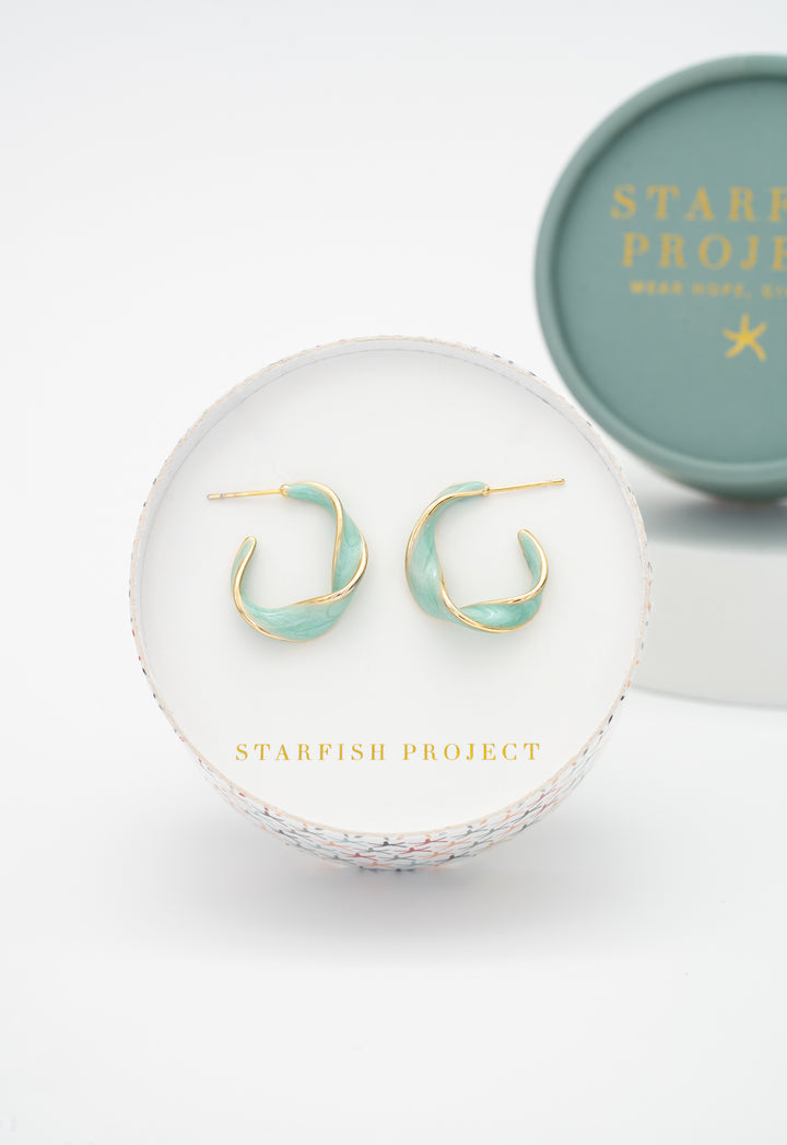 With a Twist Hoops in Mint