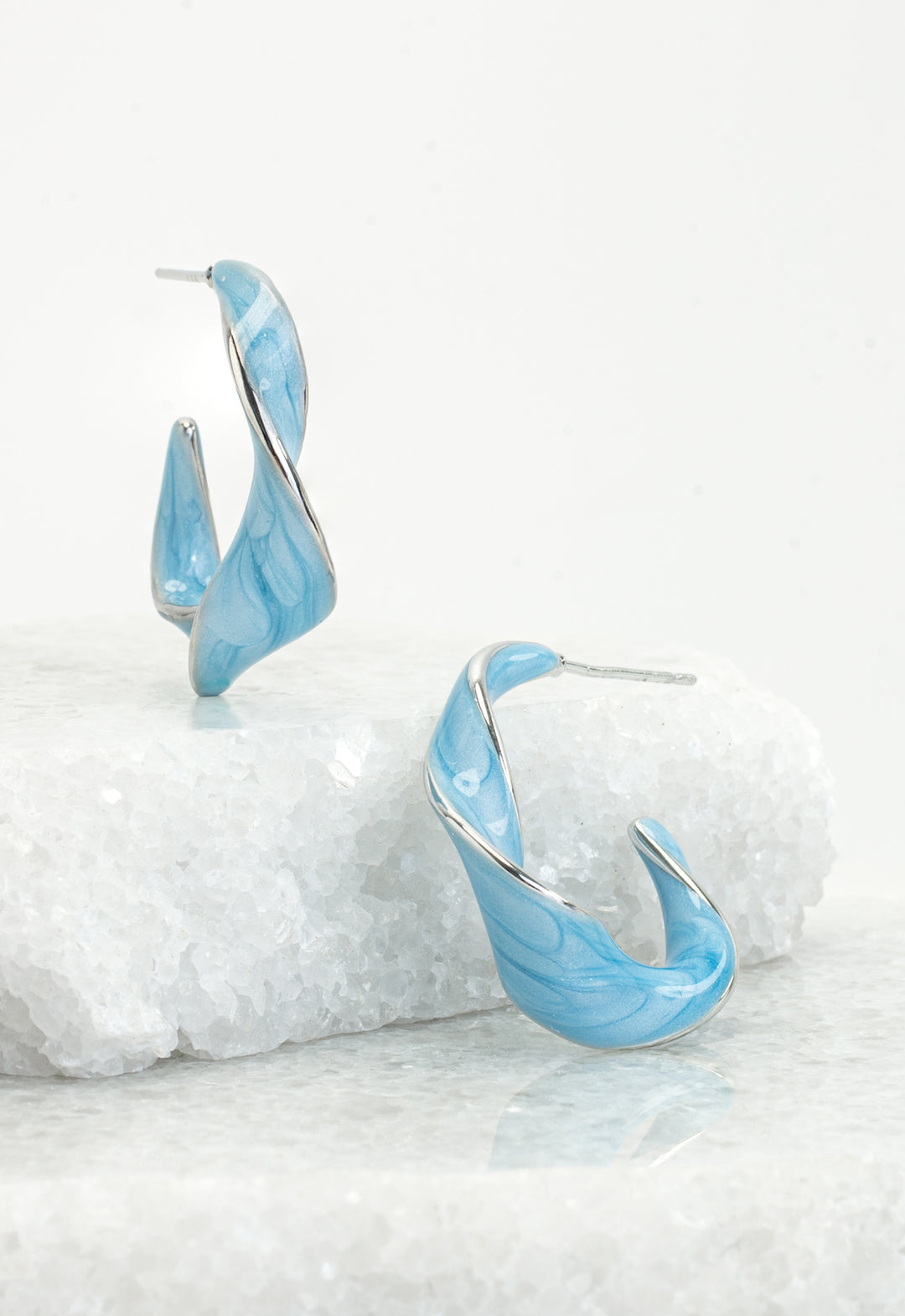 With a Twist Hoops in Sky Blue