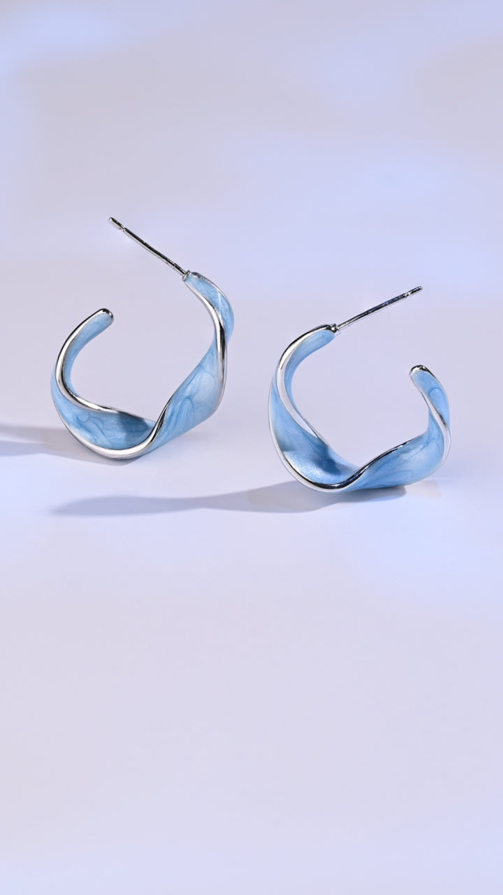 With a Twist Hoops in Sky Blue