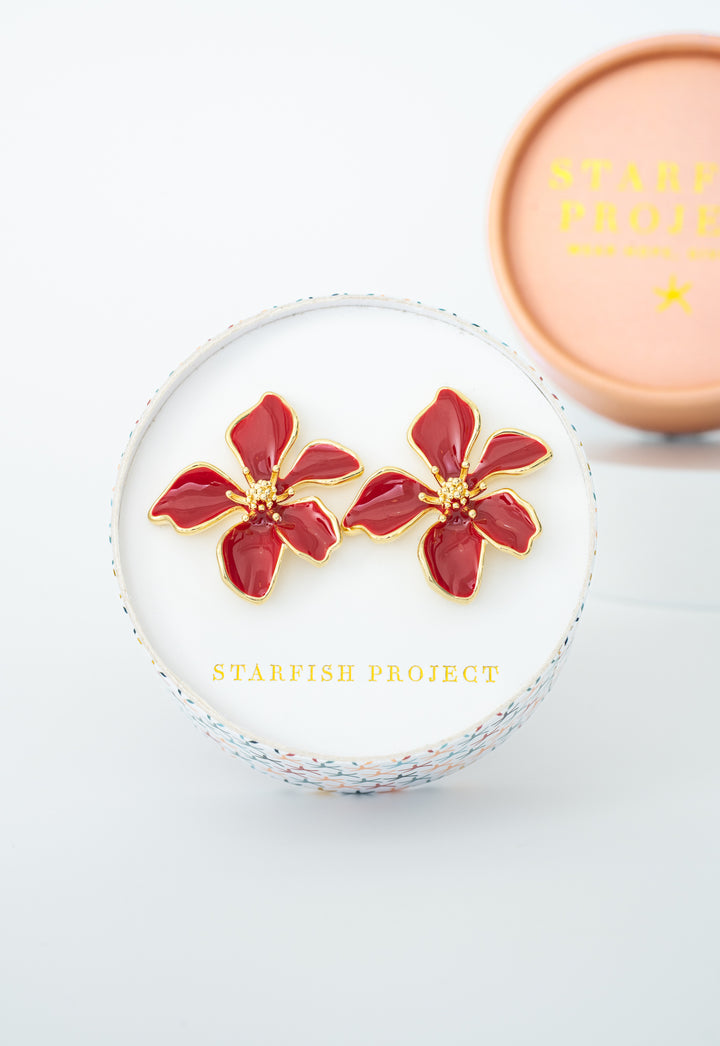 Bloom Earrings in Red