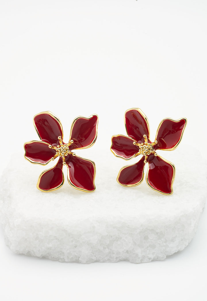 Bloom Earrings in Red