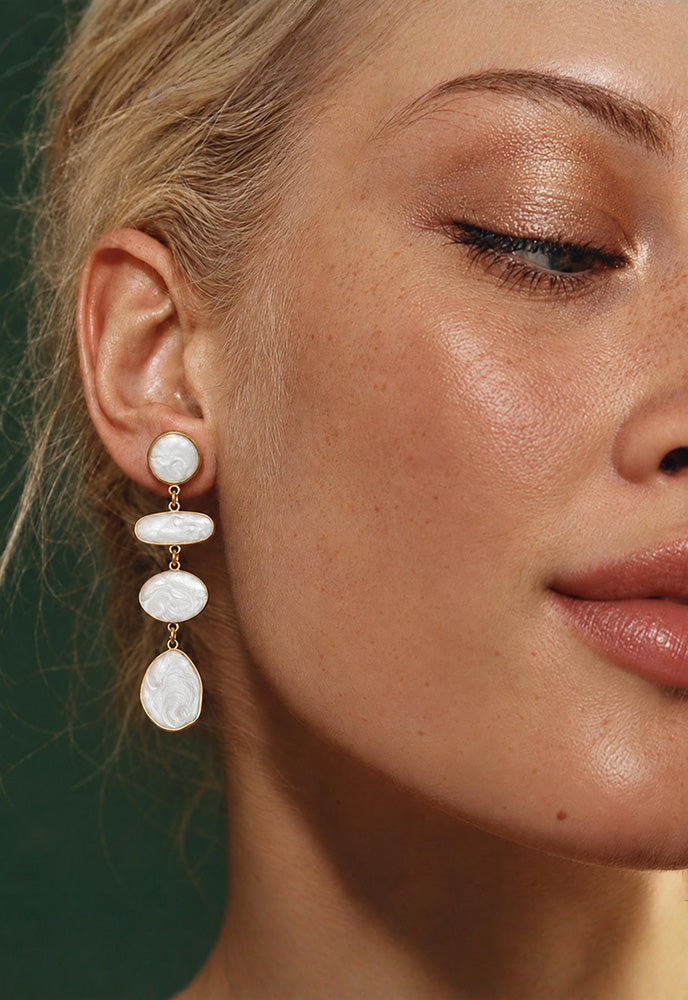 Lunar Eclipse Ivory Drop Earrings