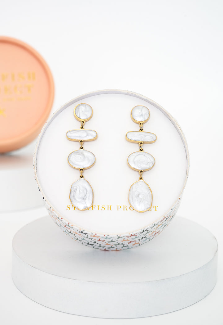 Lunar Eclipse Ivory Drop Earrings