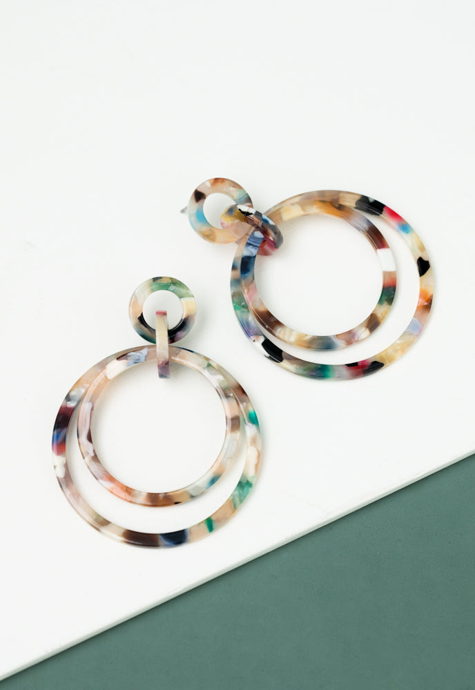 Margot Multicolored  Resin Dangle Earrings