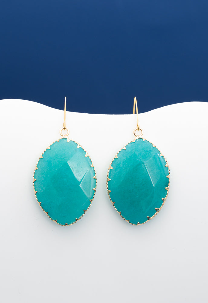 Radiant Light Crystal Earrings in Aqua