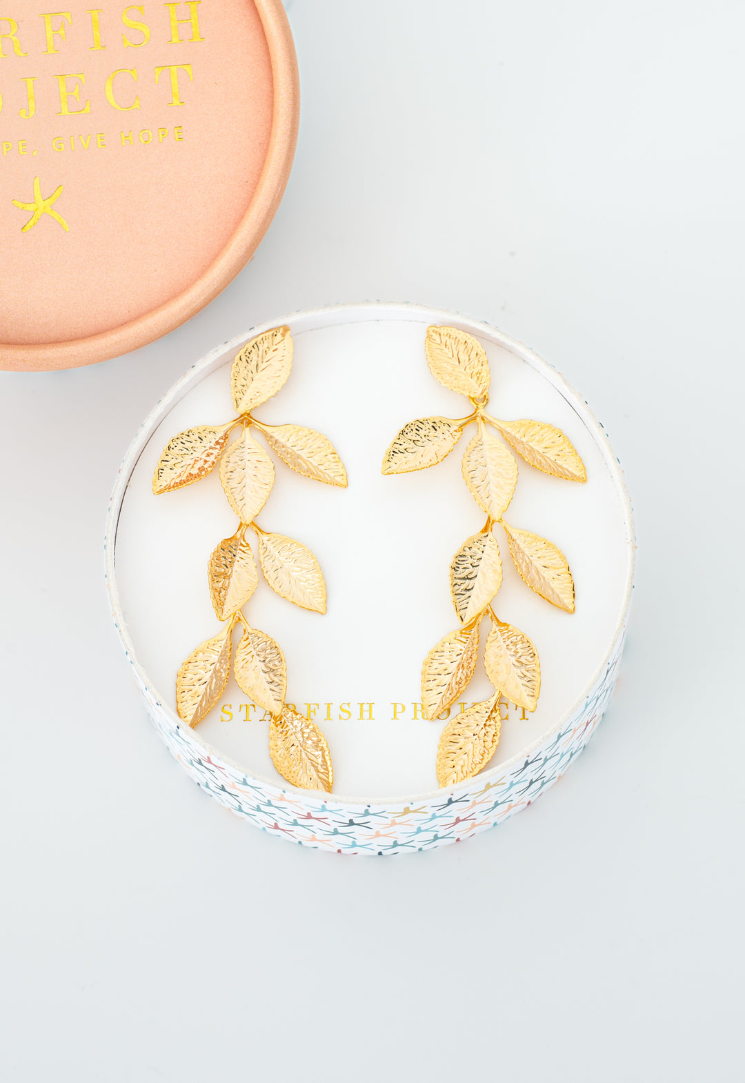 Golden Cascade Leaf Earrings