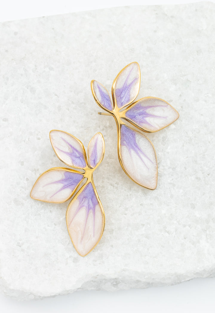 Flourish Lavender Leaf Earrings