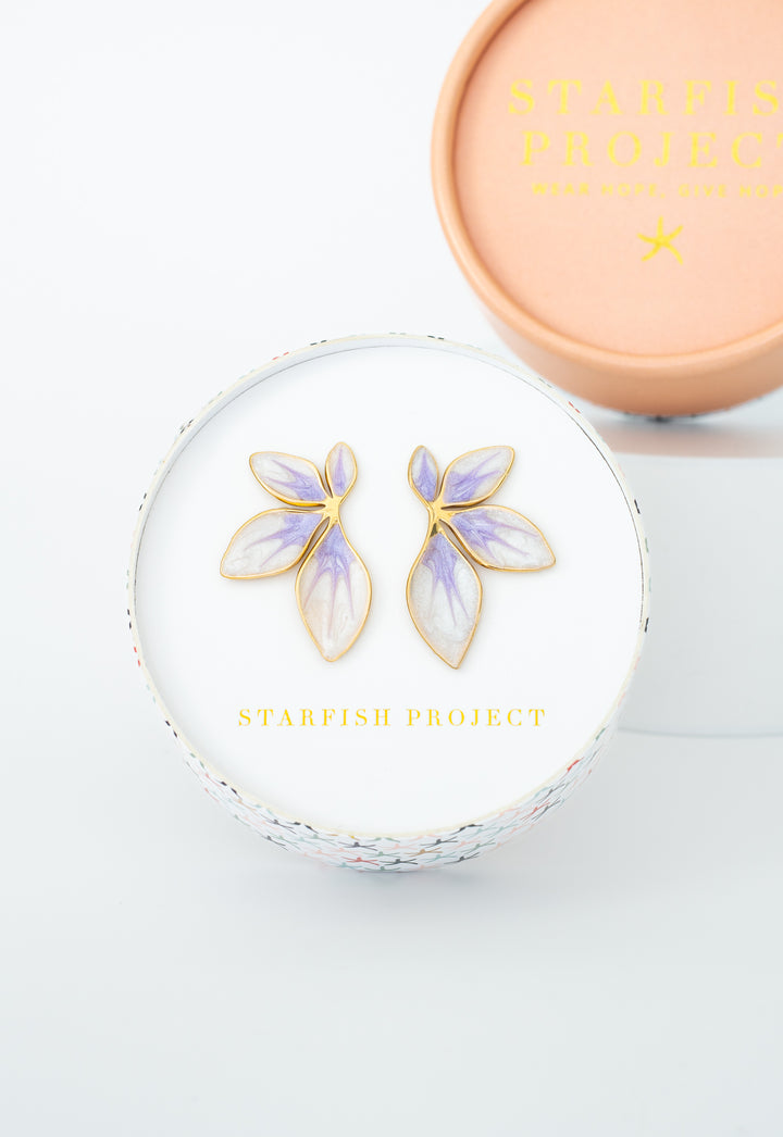 Flourish Lavender Leaf Earrings