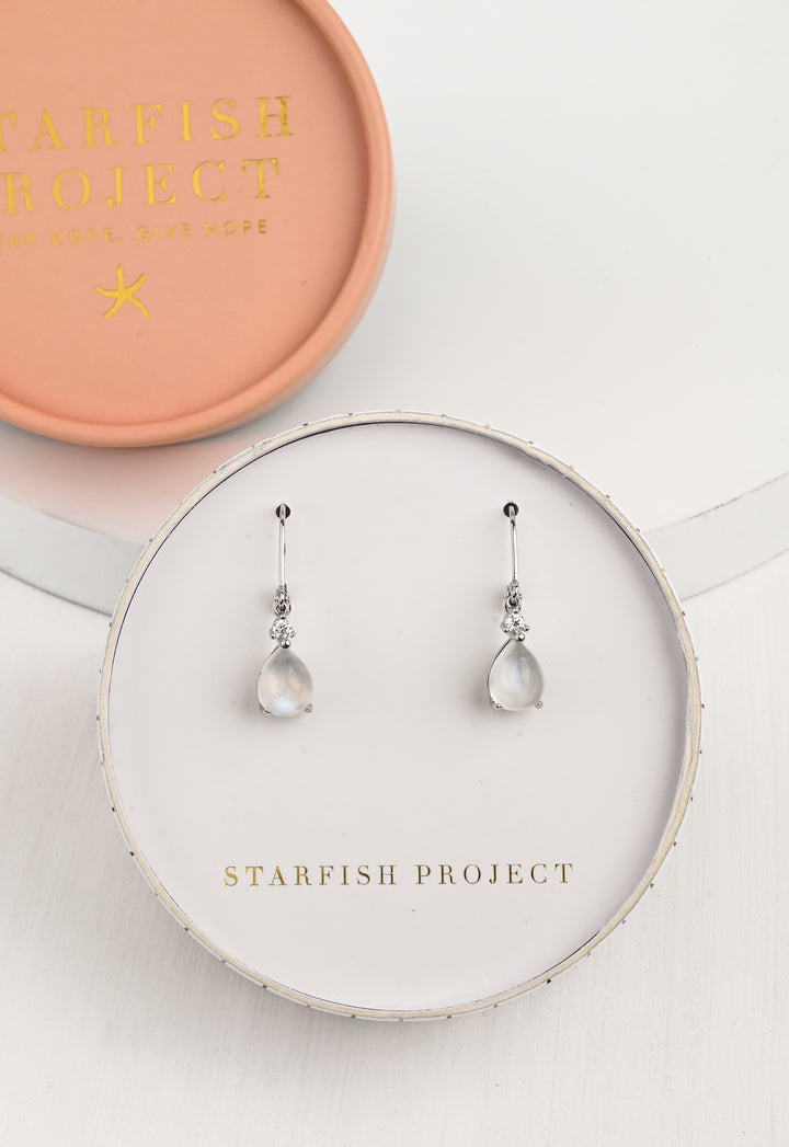 Lunar Dewdrops Moonstone Earrings