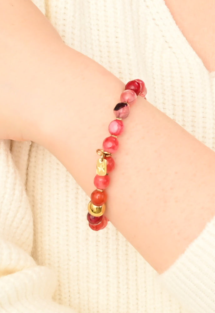Song Song Beaded Bracelet in Red