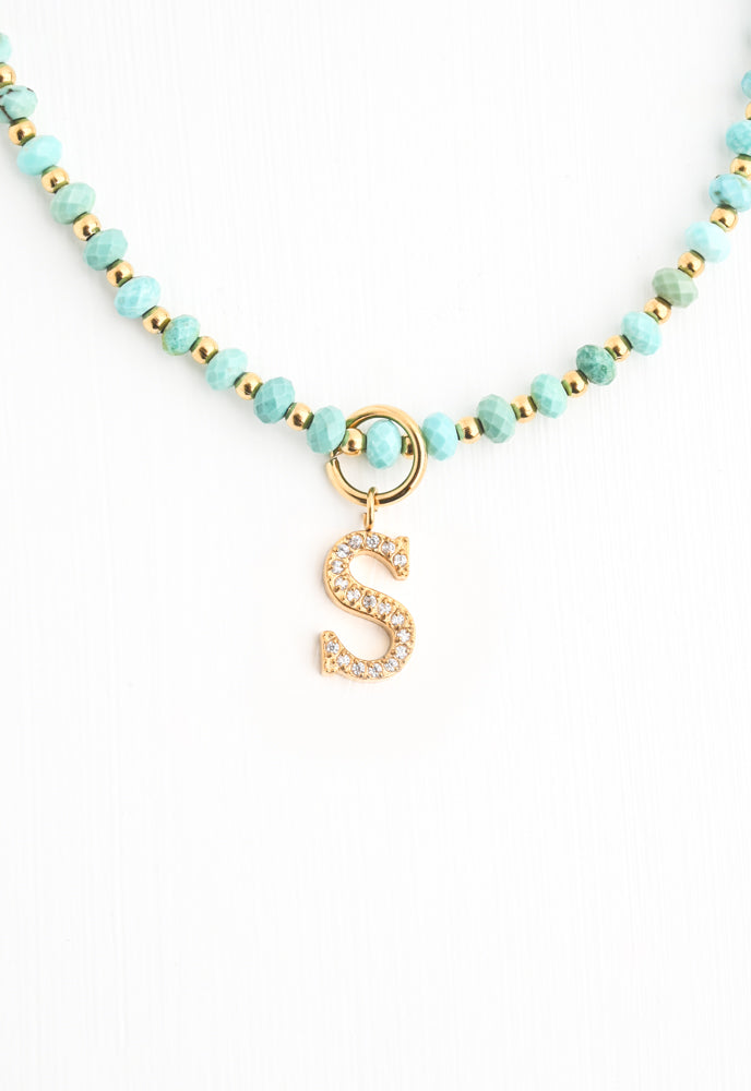 Initial Turquoise Necklace Bundle Set