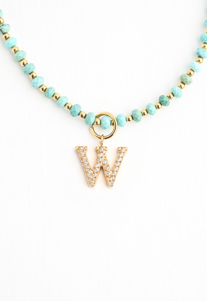 Initial Turquoise Necklace Bundle Set