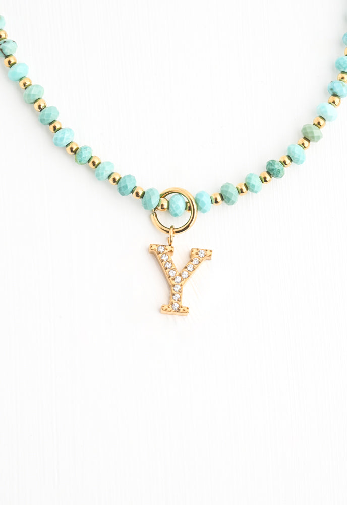 Initial Turquoise Necklace Bundle Display Set