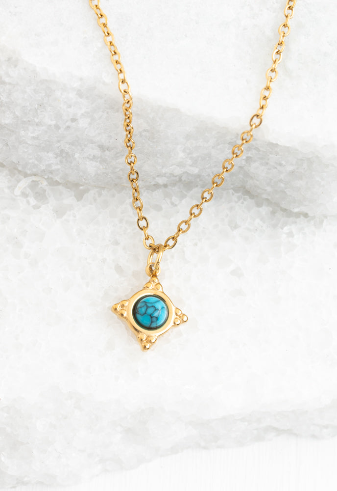 Turquoise Compass Rose Necklace