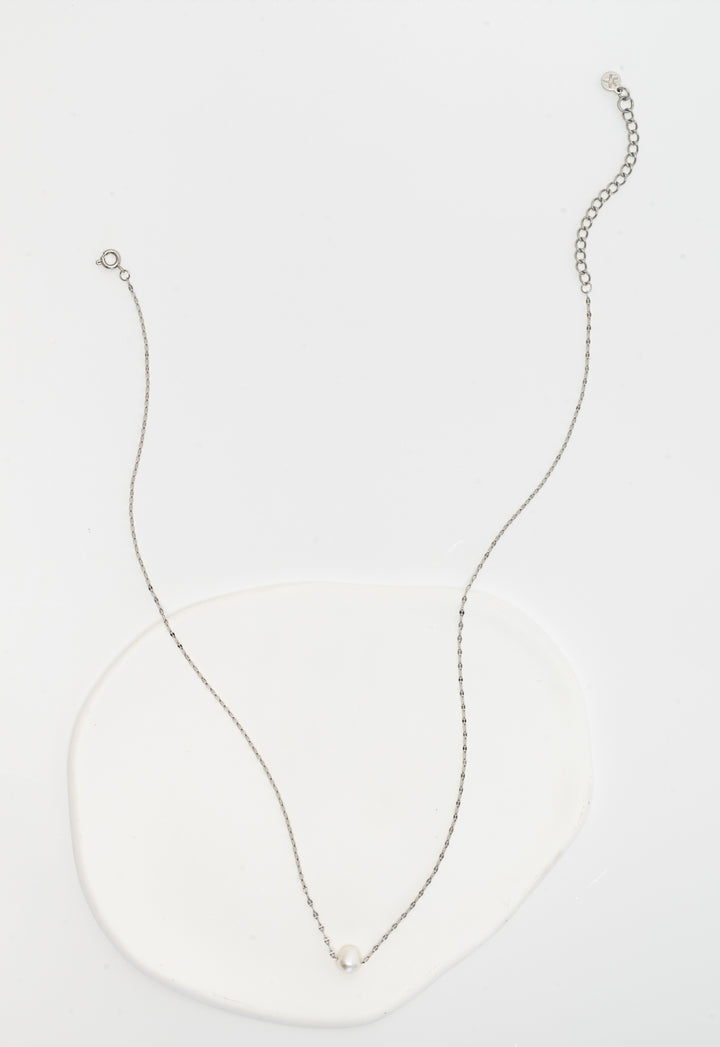 Annie Silver Pearl Necklace