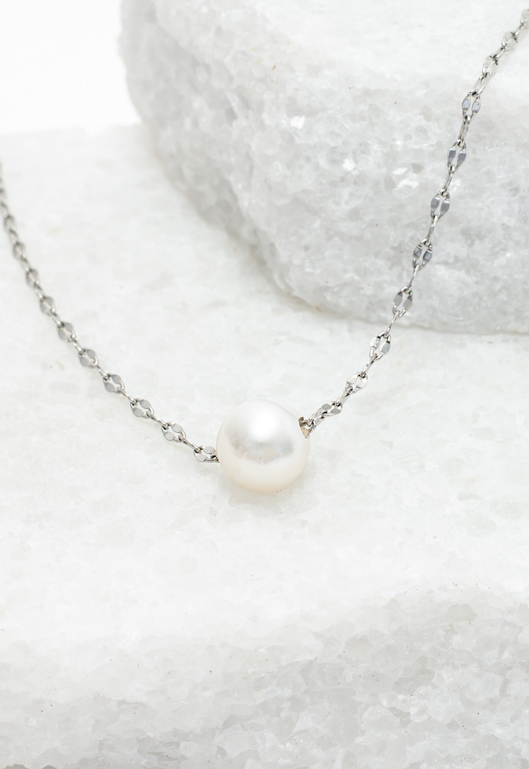 Annie Silver Pearl Necklace