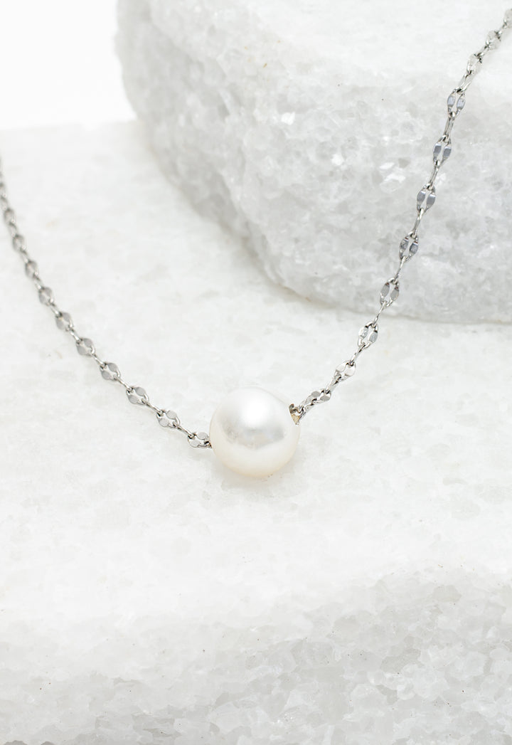 Annie Silver Pearl Necklace