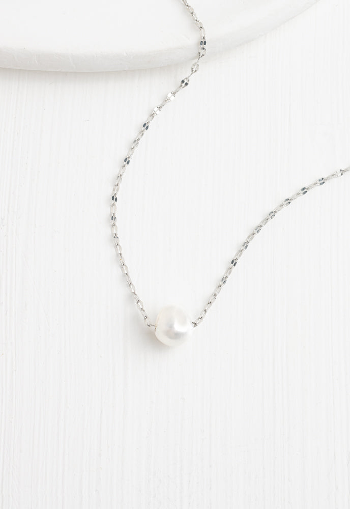 Annie Silver Pearl Necklace