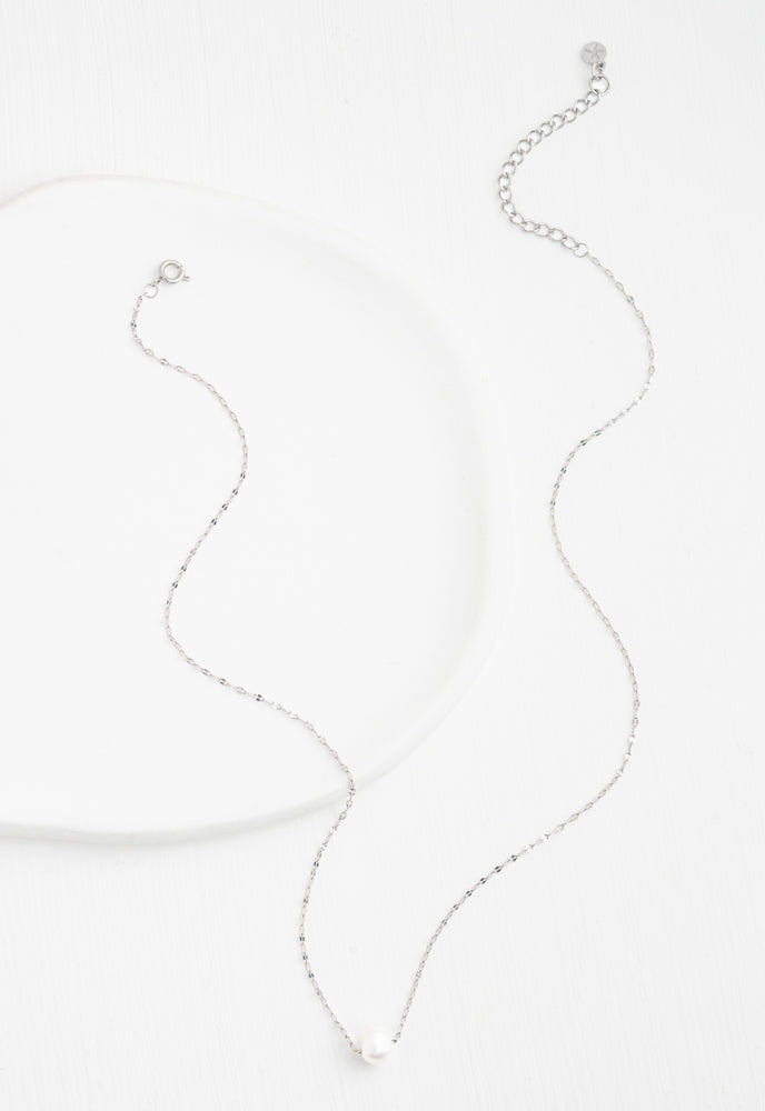 Annie Silver Pearl Necklace