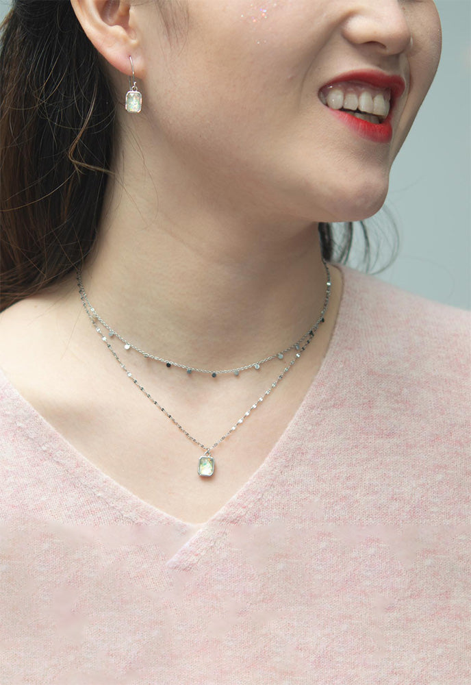 Evelyn Silver Drop Necklace