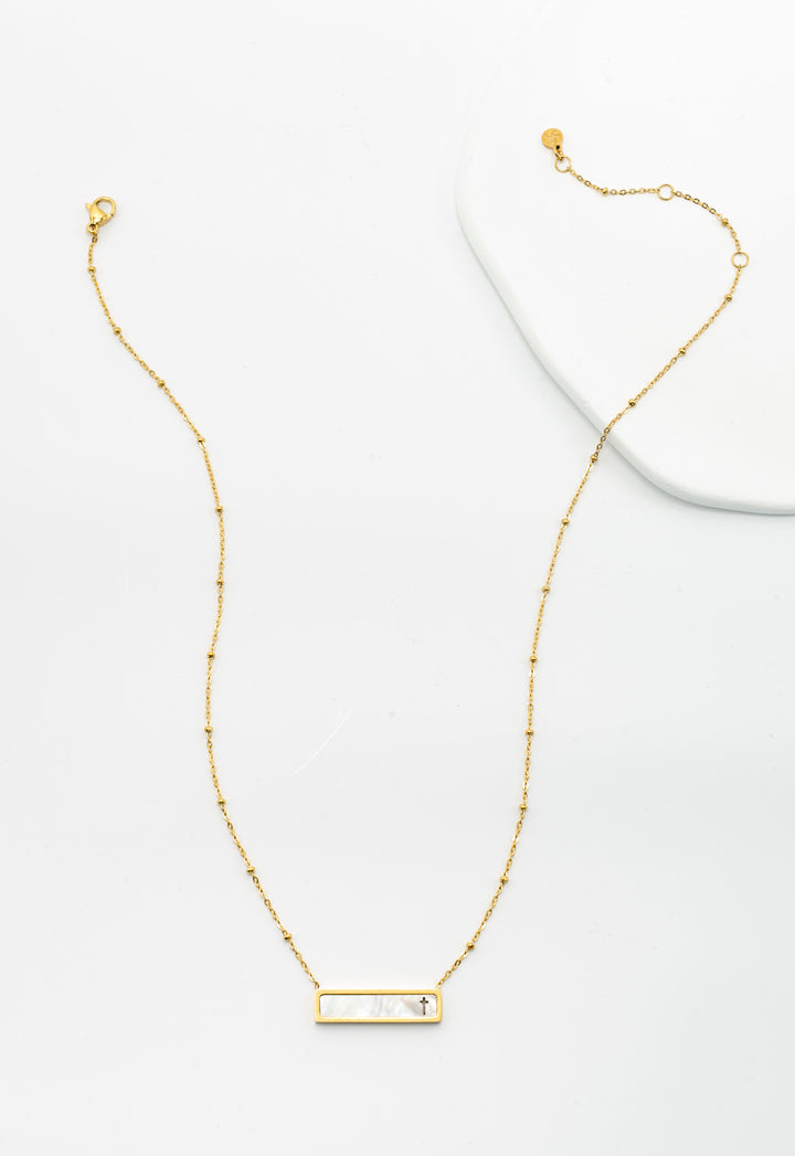Faith Reversible Cross Bar Necklace