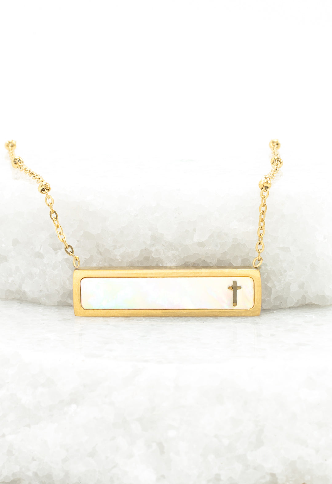 Faith Reversible Cross Bar Necklace