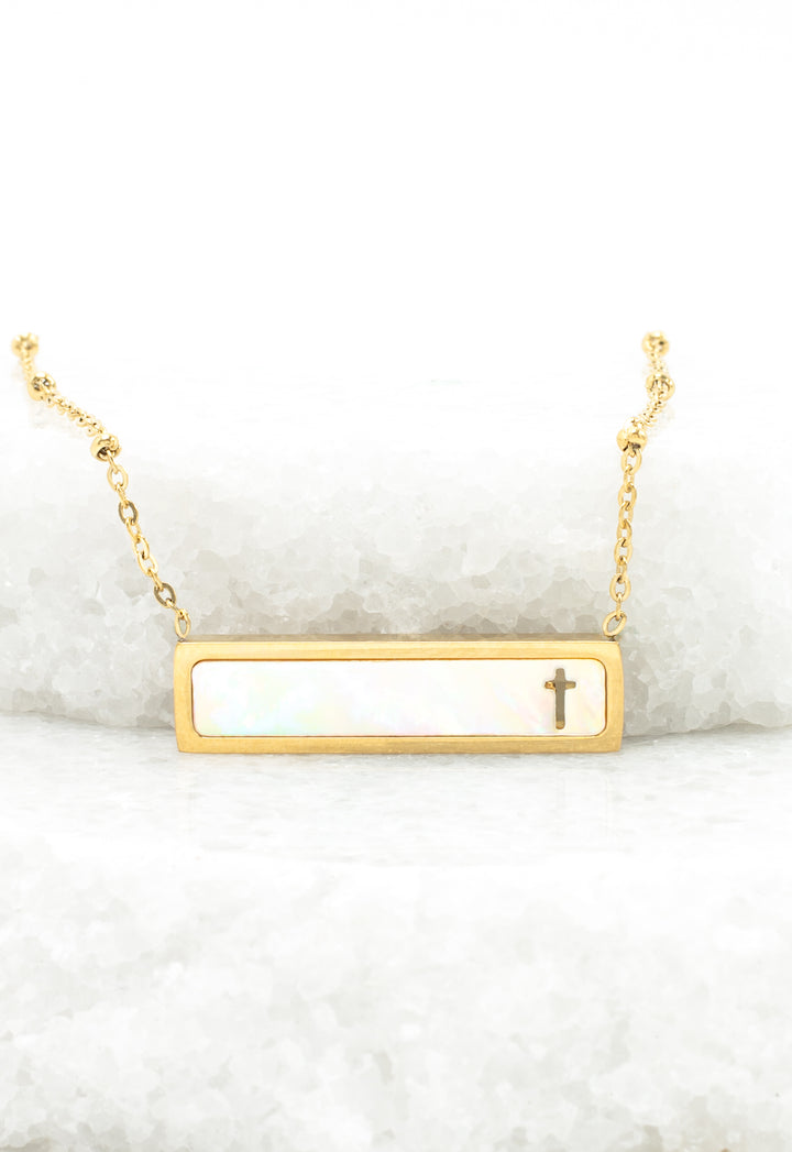 Faith Reversible Cross Bar Necklace