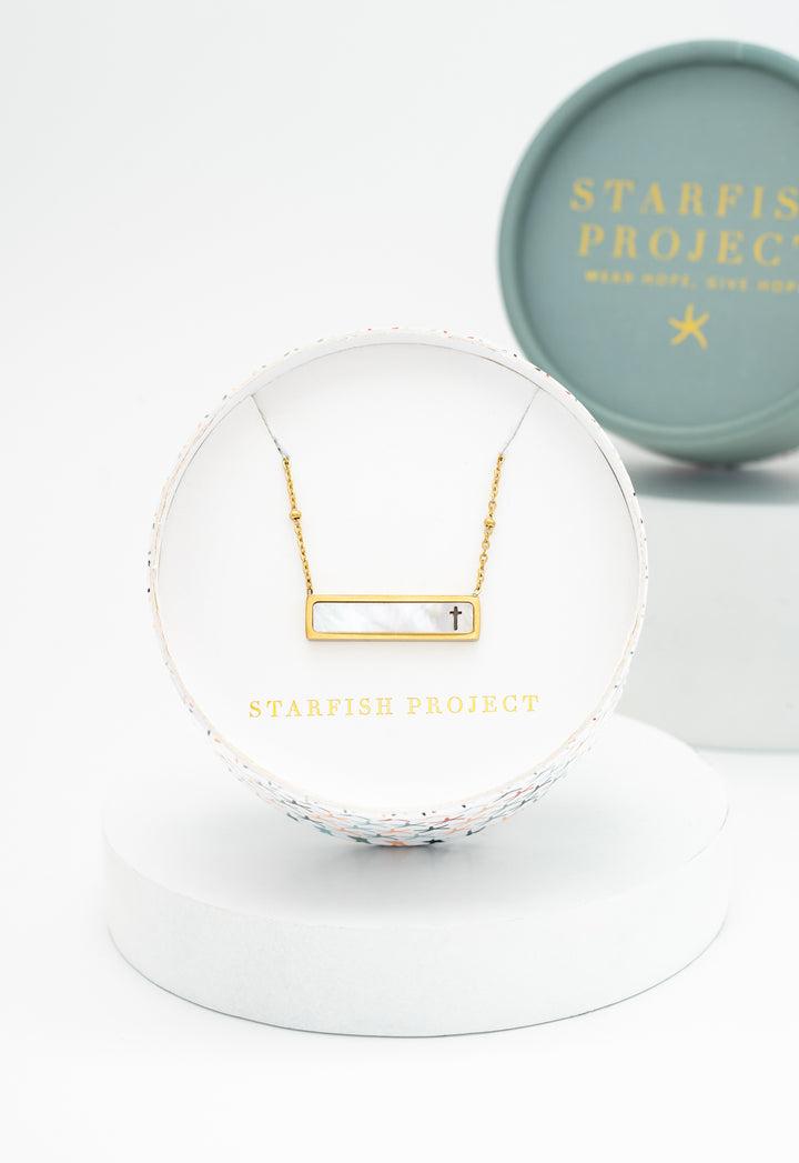 Faith Reversible Cross Bar Necklace