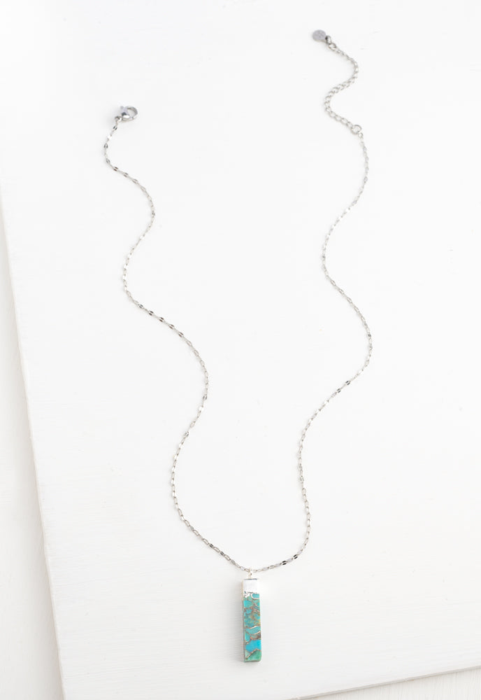 Brayden Turquoise Necklace in Silver