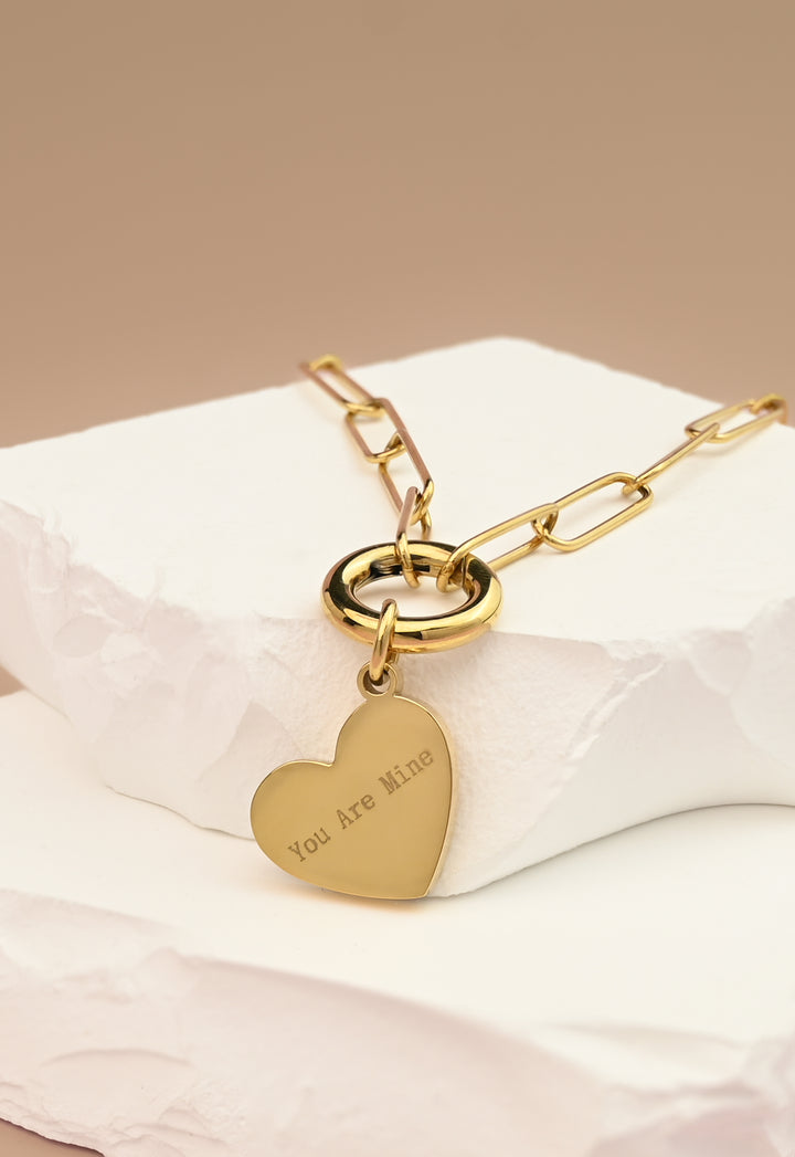 Heart of Mary Necklace Gold