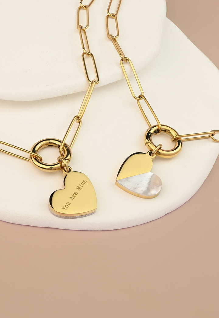 Heart of Mary Necklace Gold