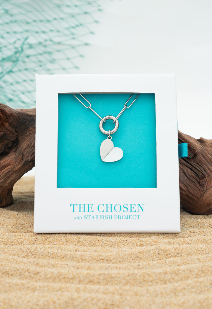 Heart of Mary Necklace Silver