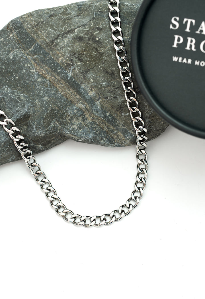 Linked Curb Chain in Stainless Steel