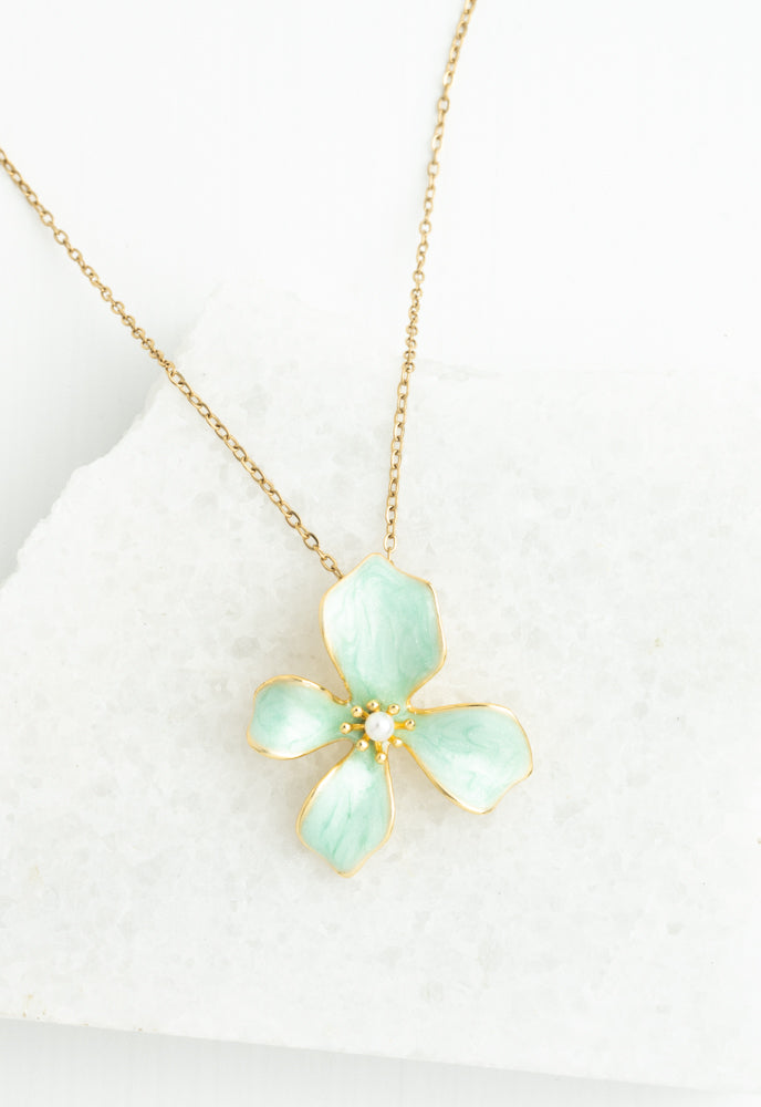 Hope in Bloom Necklace in Mint