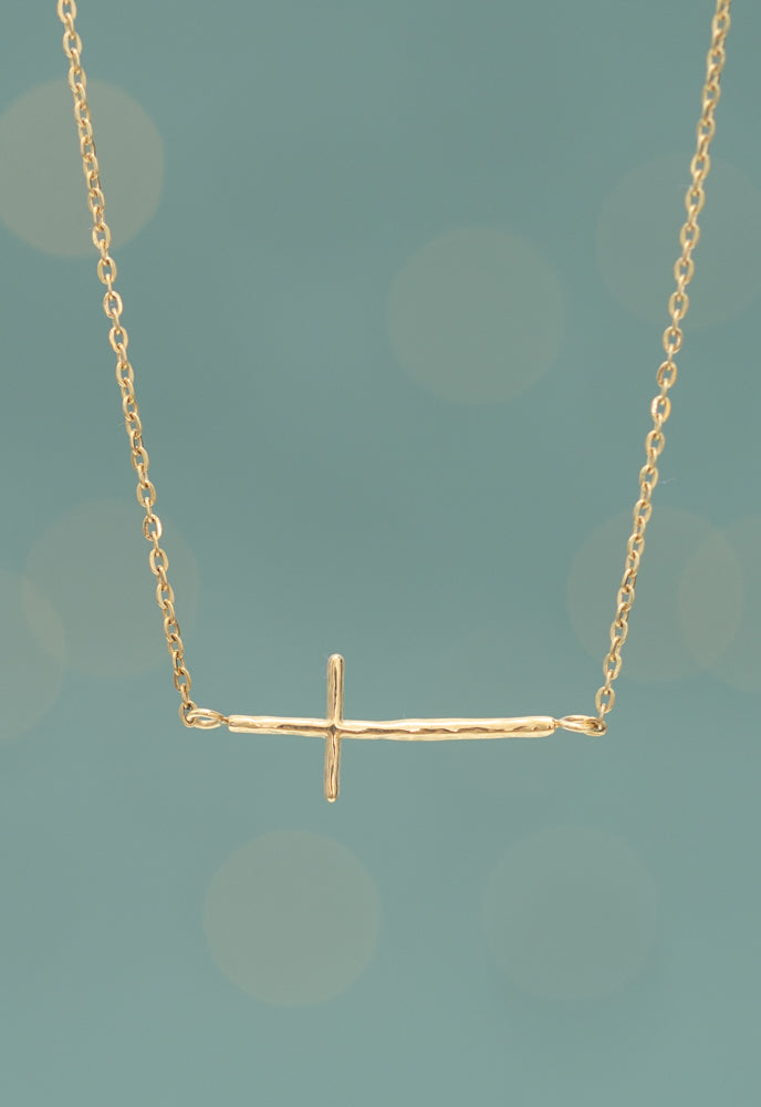 Radiant Cross Necklace in Gold