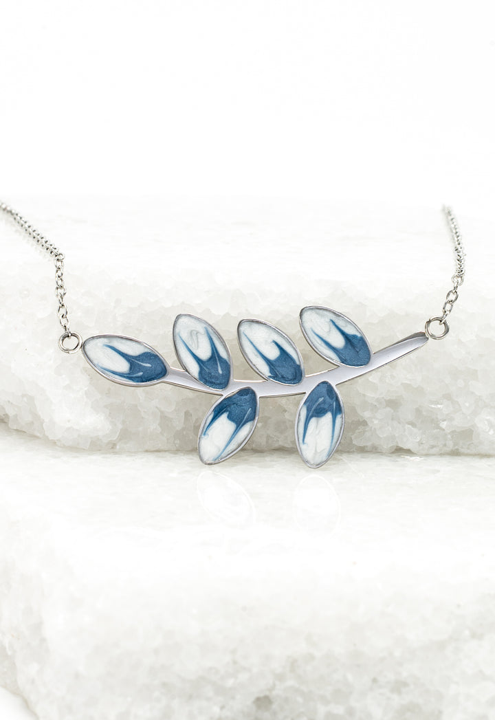 Hope Grows Necklace in Silver & Blue