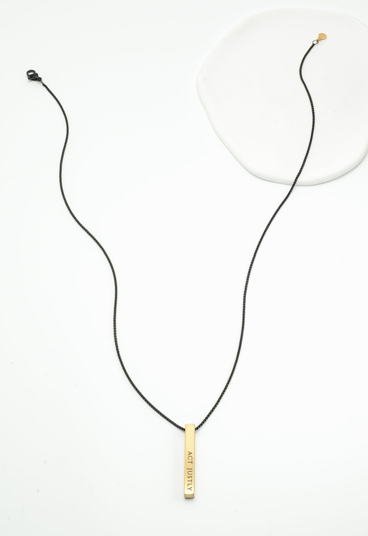 Justice Men's Gold Bar Necklace