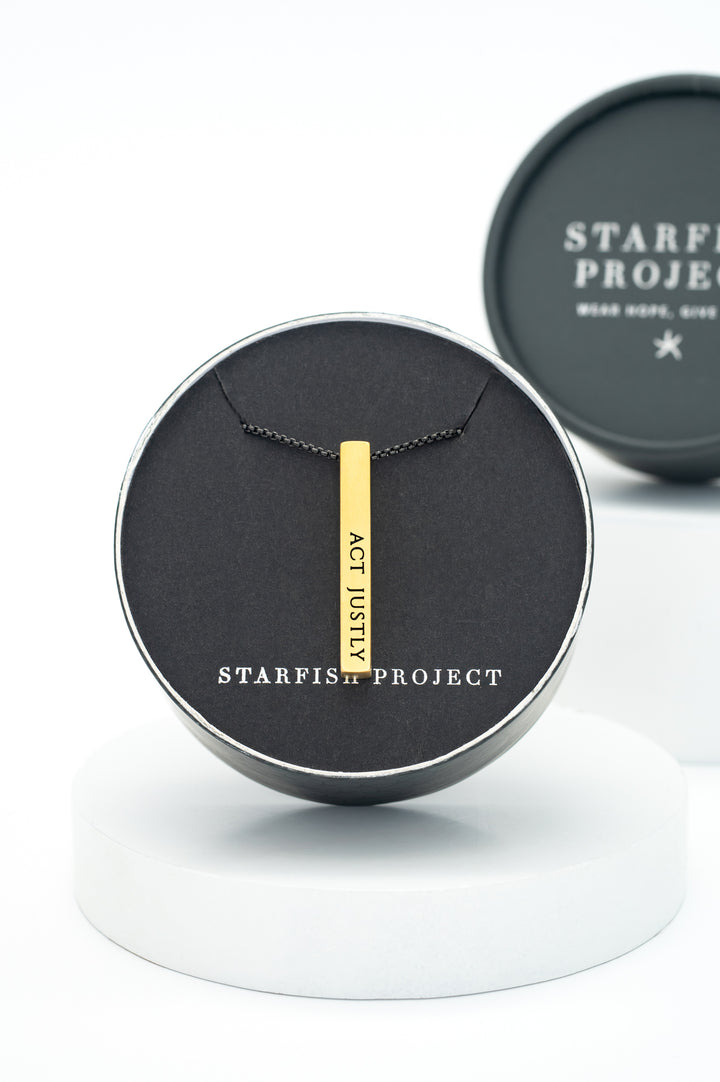 Justice Men's Gold Bar Necklace