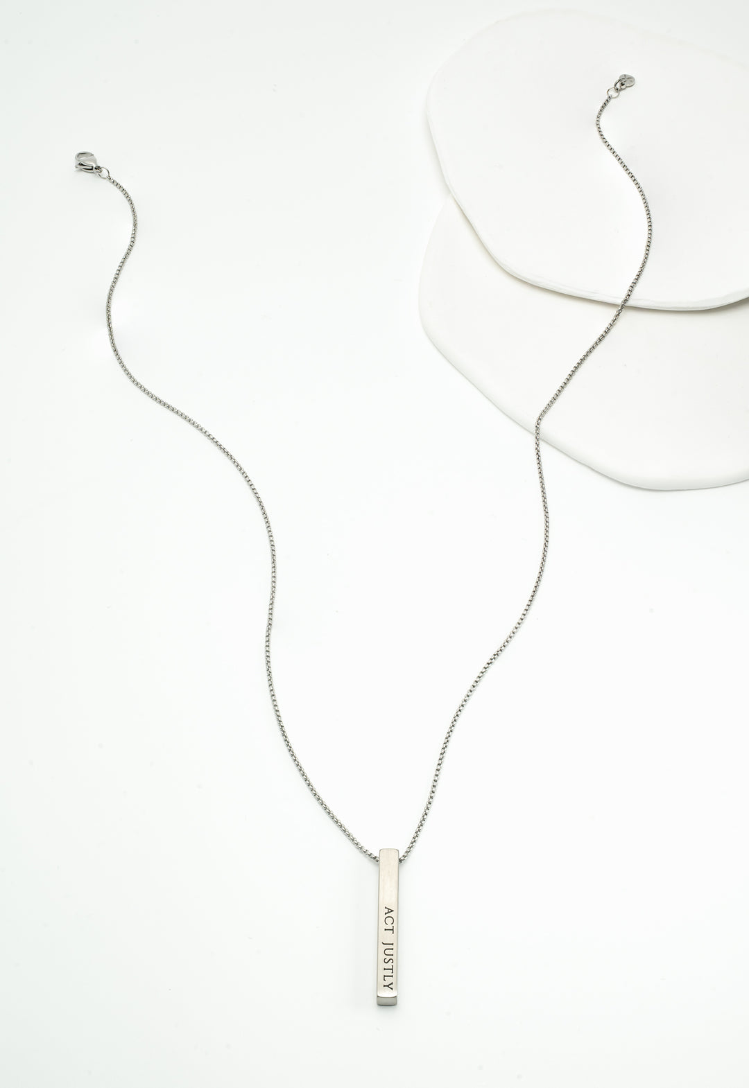 Justice Stainless Bar Necklace